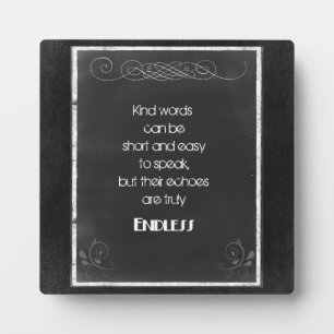 Chalkboard Typography Quote on Using Kind Words Fotoplatte