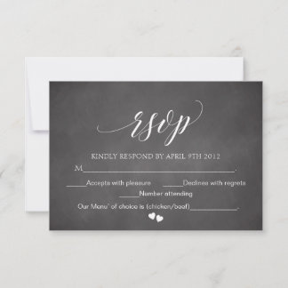 Chalkboard UAWG Script Response Card Typografie RSVP Karte