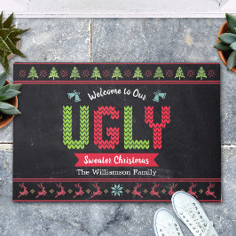 Chalkboard Ugly Christmas Sweater Nordic Strick Fu Fußmatte