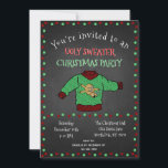 Chalkboard Ugly Sweater Christmas Party Einladung<br><div class="desc">Laden Sie Freunde,  Familie und Gäste zu Ihrem hässlichen Pullover Weihnachts-Party ein!  Feiern Sie gute Zeiten und machen Sie Erinnerungen mit dem hässlichsten Weihnachtspulli,  den Sie finden können!  Personalisiert mit Ihren Party-Details!  Die Gäste können sich versammeln und genießen Sie eine gute alte Mode hässlich Pullover Party!</div>