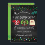 Chalkboard Ugly Sweater Weihnachts-Party Einladung<br><div class="desc">Passen Sie diese lustige Chalkboard Retro-Stil Ugly Sweater Weihnachtszeit-Party Einladung an Ihre Event-Vorgaben.</div>