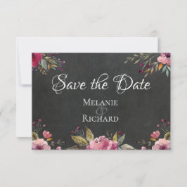 Chalkboard und Blush Save the Date Card