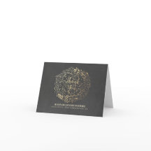Chalkboard und Gold Floral Wedding Vielen Dank