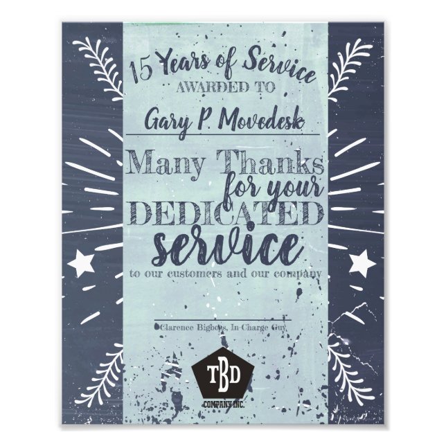 Chalkboard universellen Mitarbeiterjubiläum Fotodruck (Vorne)