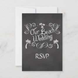 Chalkboard Unsere UAWG für Hochzeiten am Strand RSVP Karte