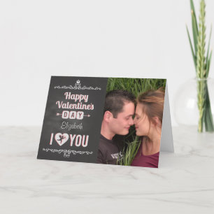 Chalkboard Valentine Custom Foto/Name I Herbst Sie Feiertagskarte