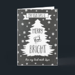 Chalkboard Vater Frohe Weihnachtskarte Feiertagskarte<br><div class="desc">Frohe Weihnachtskarte für deinen Vater mit rustikalem Chalkboard-Muster,  Weihnachtsbaum und Schneeflocken. Wünschen Sie Ihrem Vater in dieser Ferienzeit mit dieser stilvollen Grußkarte alles Gute.</div>