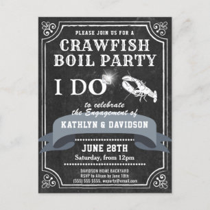 Chalkboard Verlobung Foto Crawfish Boil Einladung Postkarte
