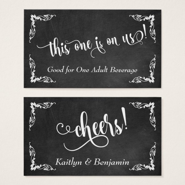 Chalkboard & Verziert Corners, Script Drinks (Vorne & Hinten)