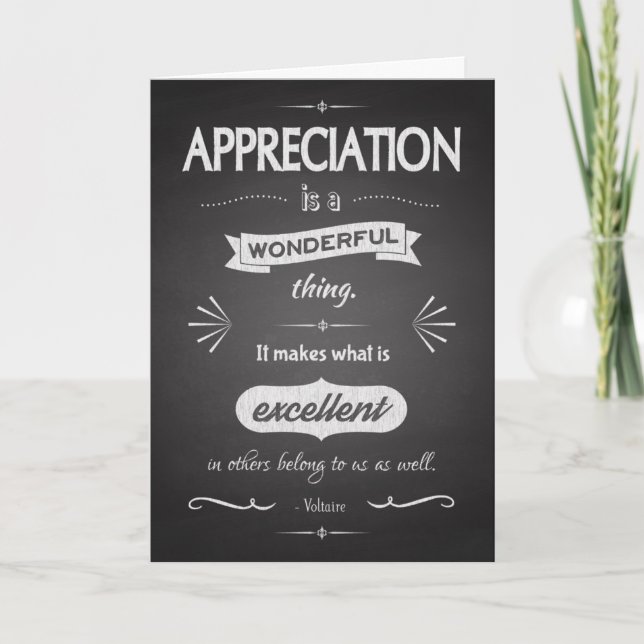 Chalkboard Vielen Dank Ihre Karte mit Wertungsvora (Vorderseite)
