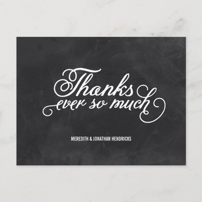 Chalkboard Vielen Dank Postkarte (Vorderseite)