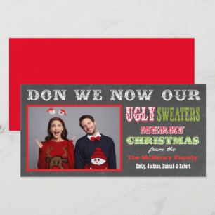 Chalkboard Vilain Carte photo de Noël