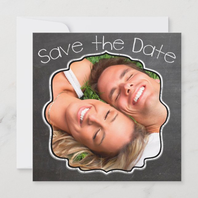 Chalkboard Vintag Modern Save the Date (Vorderseite)