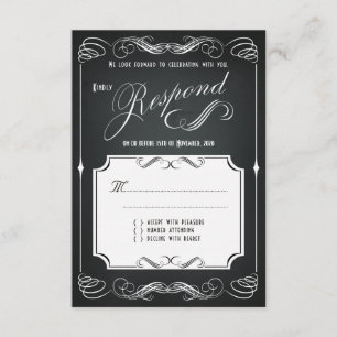 Chalkboard Vintage Bold Typographie Mariage RSVP