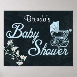 Chalkboard, Vintage Custom Baby Shower Poster