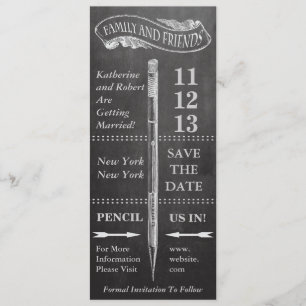 Chalkboard Vintage Wedding Save the Date