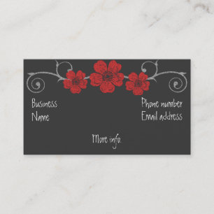 Chalkboard-Visitenkarte für Wilde Rote Rosen Visitenkarte