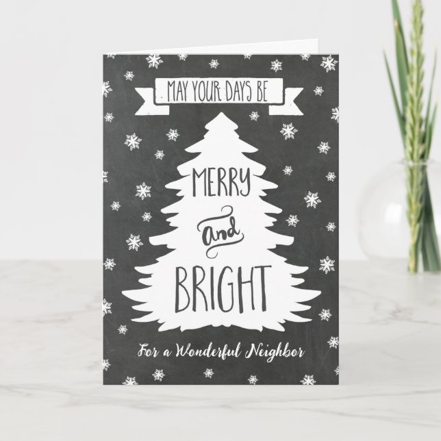 Chalkboard Voisin Joyeuse Carte de Noël (Devant)