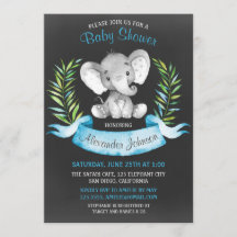 Chalkboard Wasserfarbe Elephant Boy Baby Dusche