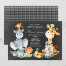 Chalkboard Watercol Niedlich Safari Jungle Baby Du
