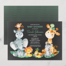Chalkboard Watercol Niedlich Safari Jungle Baby Du