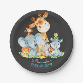 Chalkboard Watercol Niedlich Safari Jungle Baby Du Pappteller