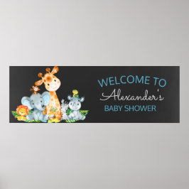 Chalkboard Watercol Niedlich Safari Jungle Baby Du Poster