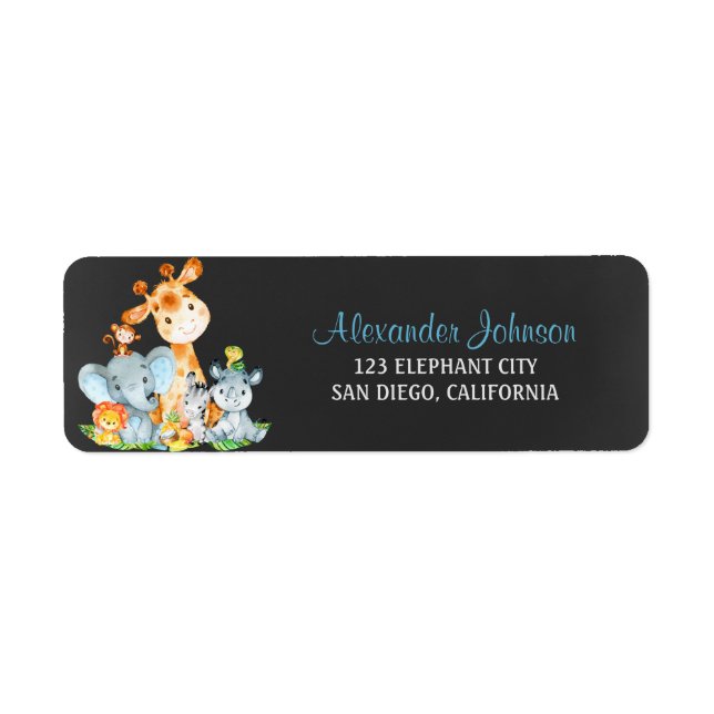 Chalkboard Watercol Niedliche Dschungeltiere (Vorne)