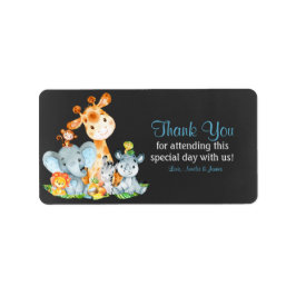 Chalkboard Watercol Niedliche Jungle-Tiere Vielen  Adressaufkleber