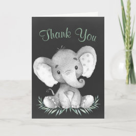 Chalkboard Watercolor Elephant Vielen Dank Dankeskarte