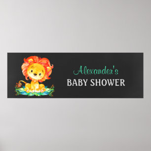 Chalkboard Watercolor Löwendusche Poster