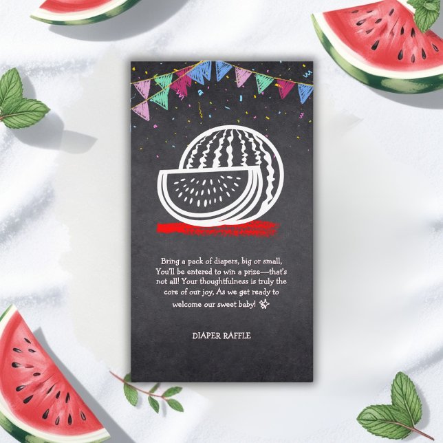 Chalkboard Watermelon Zeichnend Kinderdusche Begleitkarte (Von Creator hochgeladen)