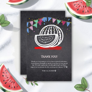 Chalkboard Watermelon Zeichnend Kinderdusche Dankeskarte