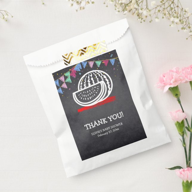 Chalkboard Watermelon Zeichnend Kinderdusche Geschenktütchen (Versiegelt)