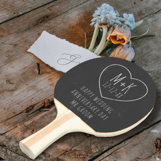 Chalkboard Wedding Anniversary Pong Paddle Tischtennis Schläger (Von Creator hochgeladen)