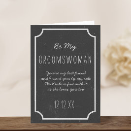 Chalkboard Wedding Be My Groomsfrau Request Card Einladung