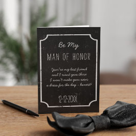 Chalkboard Wedding Be My Man of Ehre Request Card Einladung