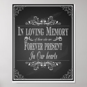 Chalkboard Wedding In Love Memory Poster drucken