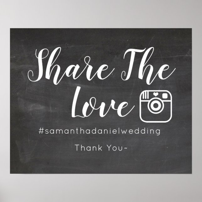 Chalkboard Wedding Instagram Poster (Vorne)