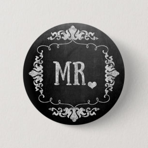 Chalkboard Wedding "Mr." Button