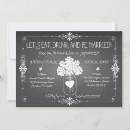 Chalkboard Wedding Probe Mason Jar Einladung