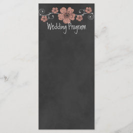 Chalkboard Wedding Program Card für Wild Peach Ros Programm