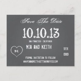 Chalkboard Wedding Save the Date Postcard Ankündigungspostkarte