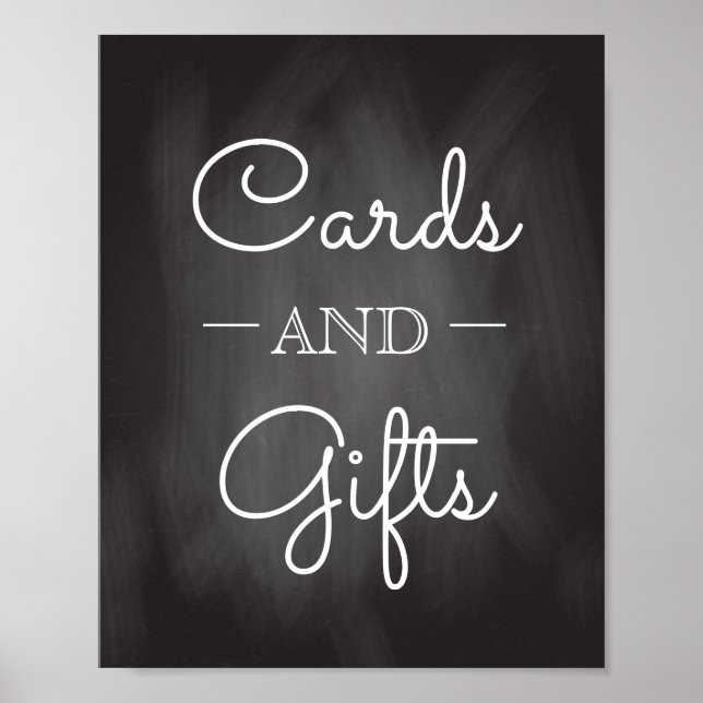 Chalkboard Wedding Sign | Cards and Gifts Poster (Vorne)