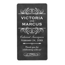 Chalkboard Wedding Wine Bottle Fevor Labels