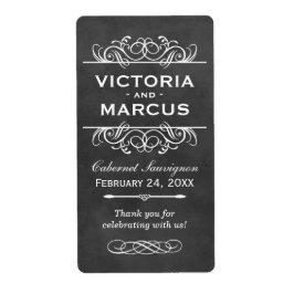 Chalkboard Wedding Wine Bottle Fevor Labels