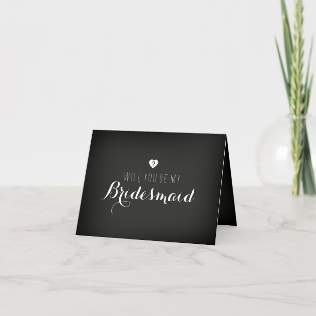 Chalkboard werden Sie meine Bridesmaid-Karte sein Einladung (Vorderseite)
