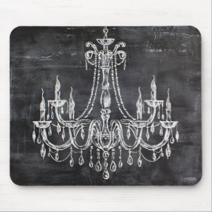 Chalkboard White Chalk Chandelier Mousepad