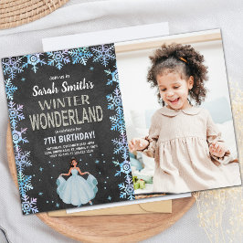 ChalkBoard Winter Wonderland Einladungen mit Foto