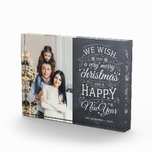 Chalkboard Wir wünschen frohe Weihnachten Foto Url